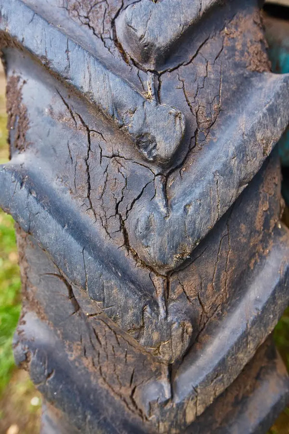 Worn out tractor tire