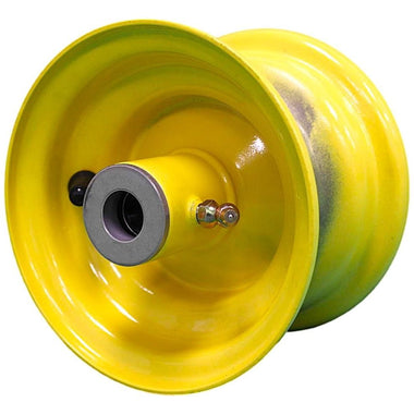 Antego bare 5x3.25 yellow mower caster wheel with 5-inch hub and 3/4-inch bore, 4-pack listing
