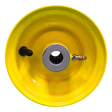 Antego bare 5x3.25 yellow mower caster wheel with 5-inch hub and 3/4-inch bore, single listing