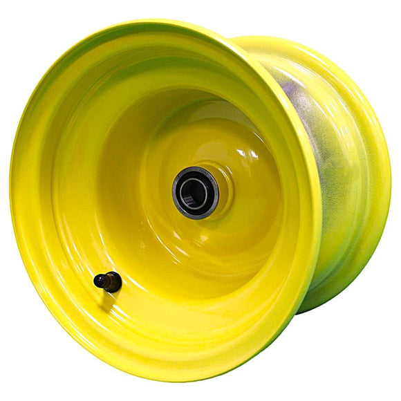 Antego 8x5.375 yellow hubbed mower wheel with 3/4-inch precision ball bearing, 4-pack listing