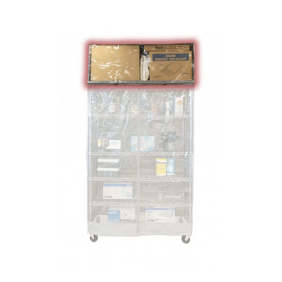 Storage Shelving Top Cover, 48"W x 18"D x 18"H, one side see through panel (Top Part ONLY)