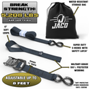 Heavy Duty Ratchet Tie Down Straps with Soft Loops (1.6" x 8 ft) | AAR Certified Break Strength (5,208 lbs)-2
