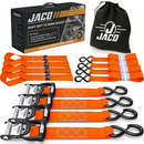 Heavy Duty Ratchet Tie Down Straps with Soft Loops (1.6" x 8 ft) | AAR Certified Break Strength (5,208 lbs)-8