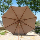 11ft Market Patio Umbrella 8 Rib Replacement Canopy Taupe-7