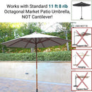 11ft Market Patio Umbrella 8 Rib Replacement Canopy Taupe-5