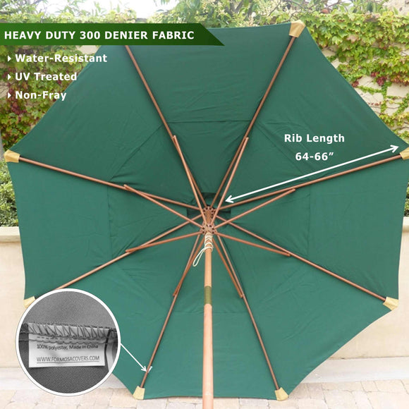 11ft Market Patio Umbrella Double-Vented 8 Rib Replacement Canopy Hunter Green