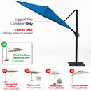 11 ft Cantilever Umbrella Replacement Canopy Supported Bar 8 Ribs Capri Blue Olefin Fabric-5