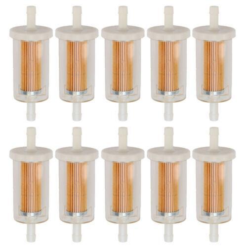 10-Pack 1/4-inch Fuel Filter For BS 695666 845125 691035 John Deere Z225 Z425 Z245 Z435 Z625 Z525E Z375R Z235 Z255 Z335E Z355E Z335M Mower Tractor