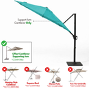 11 ft Cantilever Umbrella Replacement Canopy Supported Bar 8 Ribs Aruba Turquoise-5