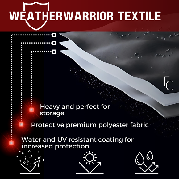 Premium Motorcycle Cover with Night Reflector and Eagle Emblem (XXL) Black
