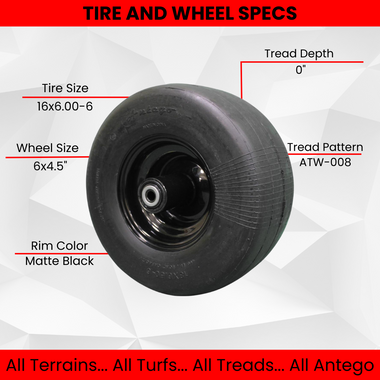 Antego 15x6.00-6 no-flat front mower assembly replacing Bad Boy 022-0003-00 for Rogue and Renegade, product view for 2-pack listing