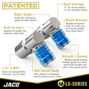 Lightning™ L3-Series Bike Tire Air Chuck - 1/4" F-NPT (Presta + Schrader Valves) | Open Flow (2 Pack)-3