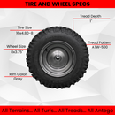Antego 16x4.80-8 matched RH/LH Ariens keyed snow wheel set product graphic, 2-pack listing