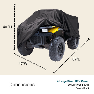Black XL ATV Cover - 89"L x 47"W x 40"H - 0