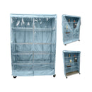 Storage Shelving Unit Cover, fits racks 48"W x 18"D x 72"H one side see through panel in Glacier Blue-2
