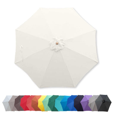 9ft Market Patio Umbrella 8 Rib Replacement Canopy Ivory Off-White - 0