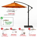 11ft Cantilever Hanging Umbrella 8 Rib Replacement Canopy Tuscan Orange-5