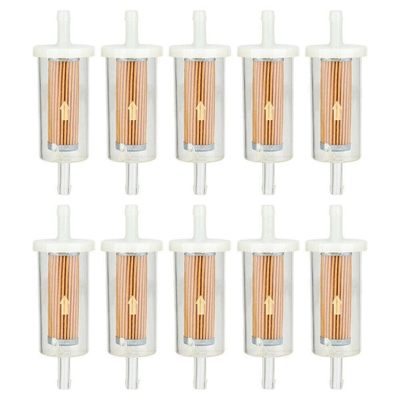 10-Pack 1/4-inch Fuel Filter For BS 695666 845125 691035 John Deere Z225 Z425 Z245 Z435 Z625 Z525E Z375R Z235 Z255 Z335E Z355E Z335M Mower Tractor