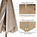 11 ft Cantilever Umbrella Replacement Canopy Supported Bar 8 Ribs Taupe-6