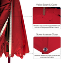 10ft Cantilever Supported Bar Umbrella 8 Rib Replacement Canopy Red-6