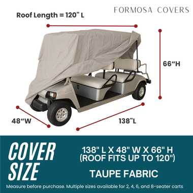6 Passenger Golf Cart Storage Cover Taupe - 0