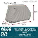 2+2 Passenger Golf Cart Storage Cover (4 Passenger Short Roof 58") Grey-2