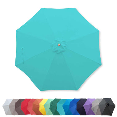 11ft Market Patio Umbrella 8 Rib Replacement Canopy Aruba Turquoise - 0