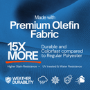 11 ft Cantilever Umbrella Replacement Canopy Supported Bar 8 Ribs Capri Blue Olefin Fabric-2