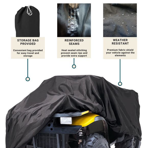 Black XL ATV Cover - 89"L x 47"W x 40"H