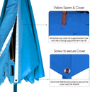 11 ft Cantilever Umbrella Replacement Canopy Supported Bar 8 Ribs Capri Blue Olefin Fabric-6