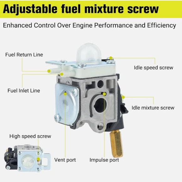 Hipa SRM-266 Carburetor Kit for ECHO SRM-266S SRM-266T SRM-266U PAS-266 PPT-266 PPT-266H PE-266 PE-266S SHC-266 HCA-266 Trimmer # RB-K112