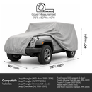 Jeep Cover fits 2007-2022 Jeep Wrangler | 2 Doors in Grey-4