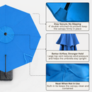 10ft Cantilever Supported Bar Umbrella 8 Rib Replacement Canopy Capri Blue Olefin-4