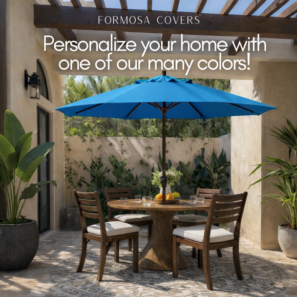 9ft Market Patio Umbrella 6 Rib Replacement Canopy Capri Blue Olefin