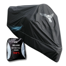 Premium Motorcycle Cover with Night Reflector and Eagle Emblem (XXL) Black-1