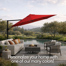 11 ft Cantilever Umbrella Replacement Canopy Supported Bar 8 Ribs Red-7