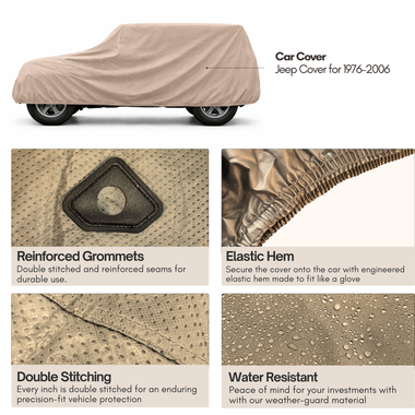Jeep Cover for 1976–2006 – Water Resistant Taupe - 0