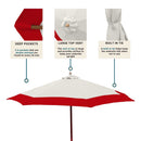 9ft Market Patio Umbrella 6 Rib Replacement Canopy Duet Red-5