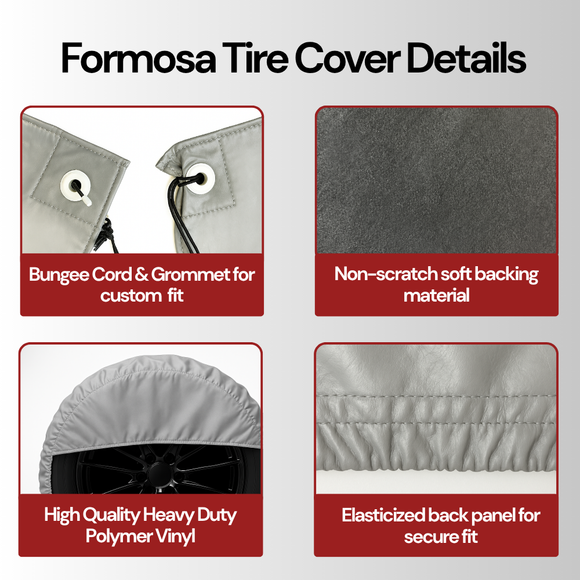 Deluxe tire/wheel covers fits tire 33.5"- 36.5" Dia. for RV's, Travel Trailers, Toy Haulers, 5th wheel trailers, Truck, Van, SUV (Set of 4)