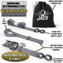 Heavy Duty Ratchet Tie Down Straps with Soft Loops (1.6" x 8 ft) | AAR Certified Break Strength (5,208 lbs)-16