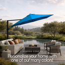 10ft Cantilever Supported Bar Umbrella 8 Rib Replacement Canopy Capri Blue Olefin-7
