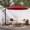 11ft Cantilever Hanging Umbrella 8 Rib Replacement Canopy Jockey Red-6