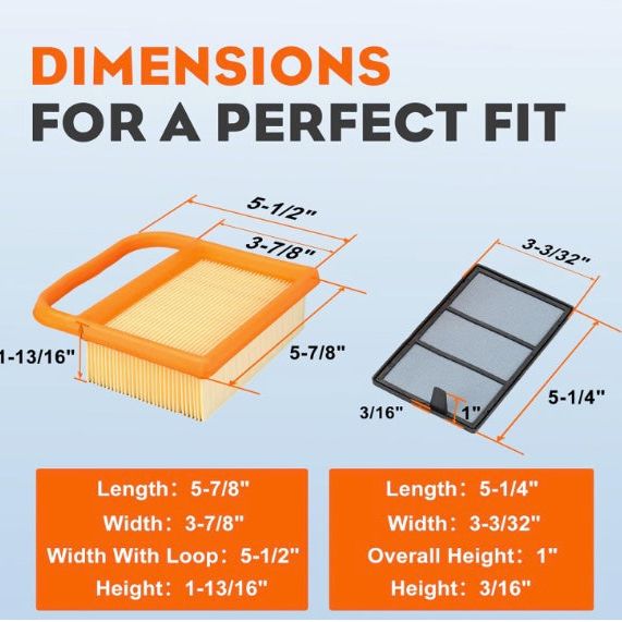 5-Pack Air Filter Set For Stihl TS410 TS420 TS480 TS500i Concrete Cut-Off Saws Replace 4238-141-0300 4238-140-1800 4238-140-4402