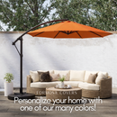 11ft Cantilever Hanging Umbrella 8 Rib Replacement Canopy Tuscan Orange-6
