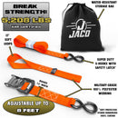 Heavy Duty Ratchet Tie Down Straps with Soft Loops (1.6" x 8 ft) | AAR Certified Break Strength (5,208 lbs)-10