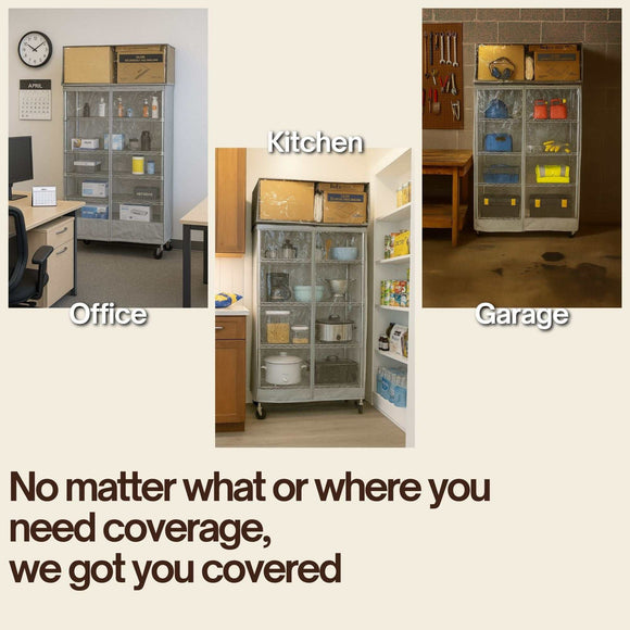 Storage Shelving Top Cover, 72"W x 24"D x 18"H, one side see through panel (Top Part ONLY)