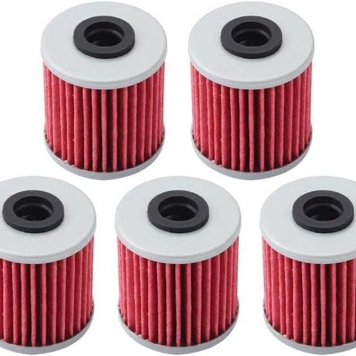 Hipa (Pack of 5) HF207 Oil Filter for Kawasaki KX250F KX450F 04-17 Suzuki RMZ250 RMZ450 RMX450Z Replace # KN-207, K5202-00001, 16510-35G00