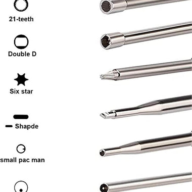 Biuhpa Set 12 Vergaser Tuning Werkzeugen/Tuning Schraubendreher für 2-Takt-Motor Keilverzahnung/Pac Man/D/Doppel-D-Spitze für Poulan Hus-qvarna STHIL ECHO Kettensägen Freischneider - 0