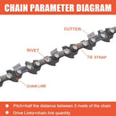 16 Inch MS210 Chain 3/8 LP Pitch .043 Gauge 55 DL for Stihl MS170 MS180 MS 210 017 018 MS180C MS170C Chainsaw #61 PMM3 55 90PX055G-2