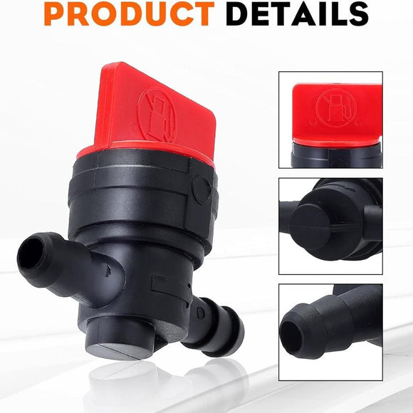 5-Pack 1/4-inch Inline Fuel Cut off Shut Off Valve for 493960 494768 698183 Oregon 07-406 for John Deere AM36141 AM107340 Toro 54-3150 1-603770